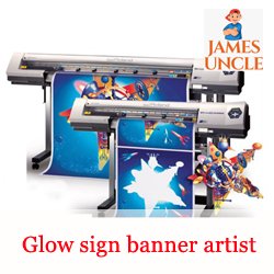 Glow sign banner artist Mr. Priyoranjan Basu in Barisha